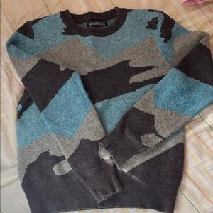 Men's Blue and Gray Sweater